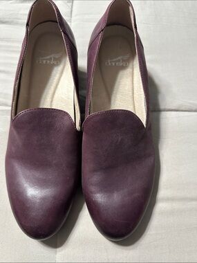 Dansko Women's Deep Plum Leather Slip-Ons